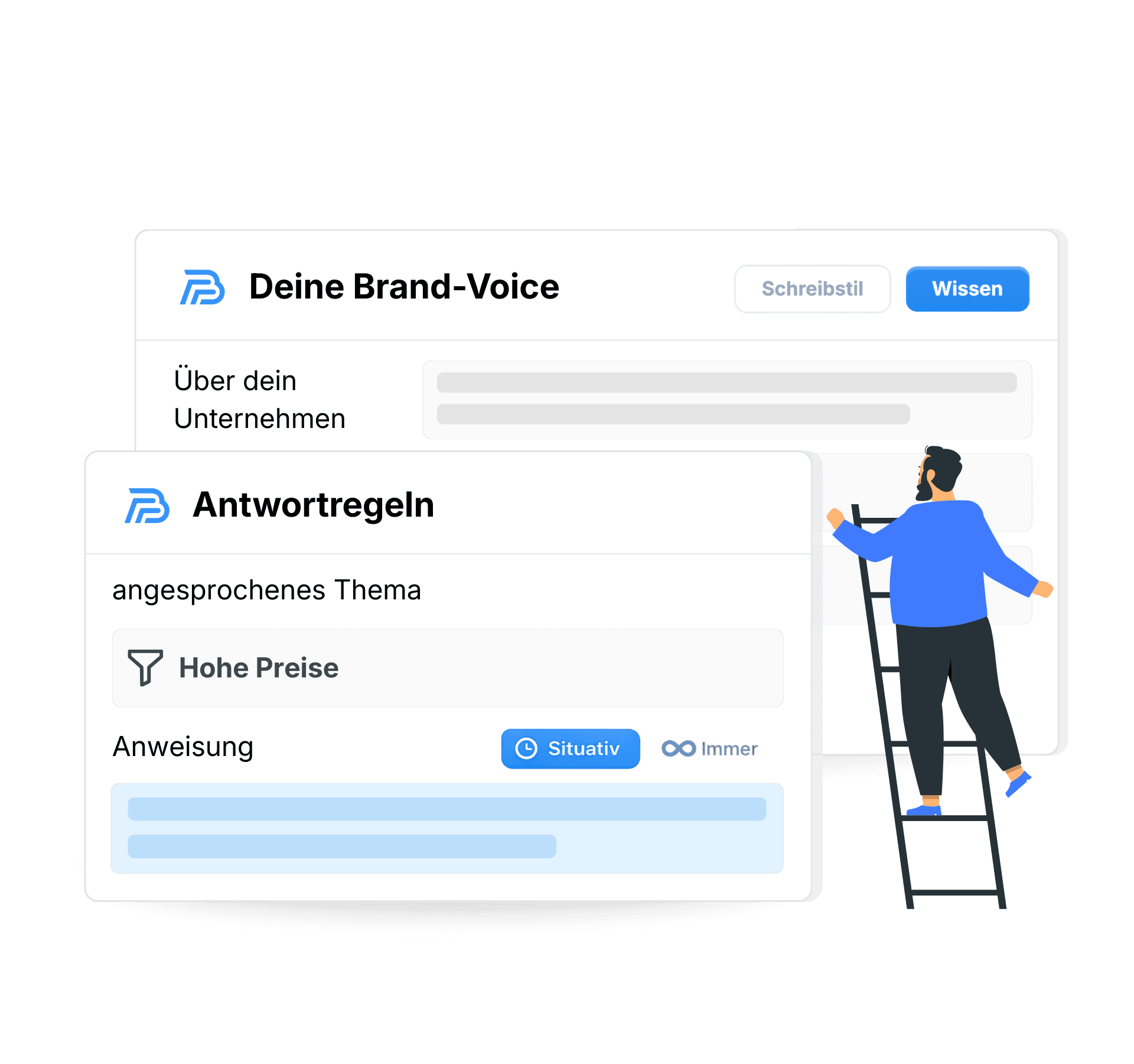 Antworten im Stil deines Unternehmens
